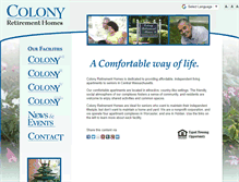 Tablet Screenshot of colonyretirementhomes.org